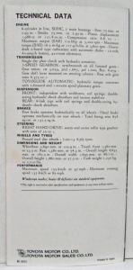 1962-1967 Toyota Crown Special Sales Folder
