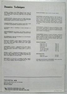 1966-1967 Toyota Corona Sales Brochure - French Text