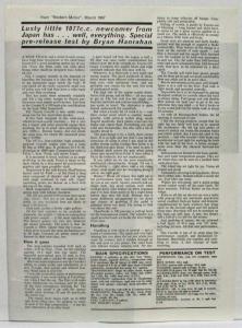 1967 Toyota 1100 is Coming Modern Motor Article Reprint - Australian Market