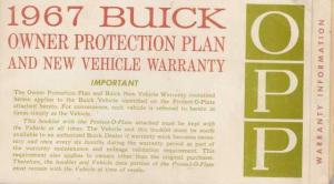 1967 Buick Owners Protection Plan Gran Sport Riviera Special Skylark