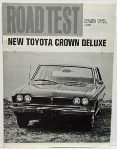 1968 Toyota Crown Deluxe Road Test Magazine Article Reprint Vol 4 No 7