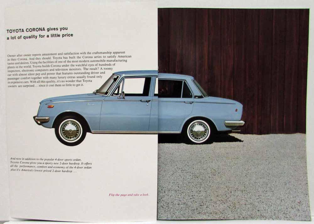 1968 Toyota Corona 2-door Hardtop Sales Brochure Sheet