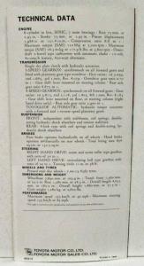 1967 1968 1969 Toyota Crown Deluxe Rugged Power Economy Sales Folder