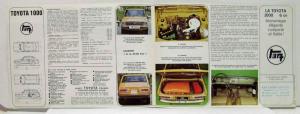 1967 1968 1969 1970 Toyota 1000 Sales Brochure - French Text
