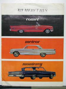 1963 Mercury Comet Meteor Monterey Canadian Sales Brochure Specs Oversized Orig