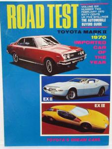 1970 Toyota Mark II Road Test Reprint Imported Car of Year & Concepts Pictured