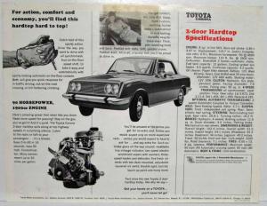 1971 Toyota Corona Americas Lowest Priced 2-Door Hardtop Spec Sheet