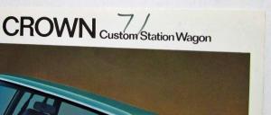 1971 Toyota Crown Custom Station Wagon Spec Sheet