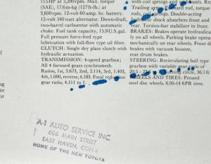 1971 Toyota Crown Custom Station Wagon Spec Sheet