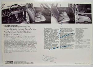 1971 Toyota Crown Custom Station Wagon Spec Sheet