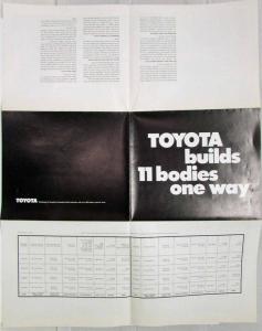 1971 Toyota Builds 11 Bodies 1 Way Sales Folder - EX III Concept - Canadian Mkt