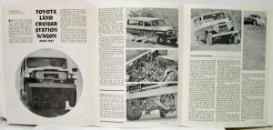 1968-1972 Toyota Land Cruiser Motor Trend Magazine Wagon Road Test Reprint