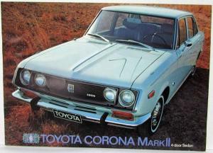 1969 1970 1971 1972 Toyota Corona Mark II 4-Door Sedan Spec Sheet