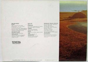 1972 Toyota Corona Yellow 4-Door on Cover Sales Brochure