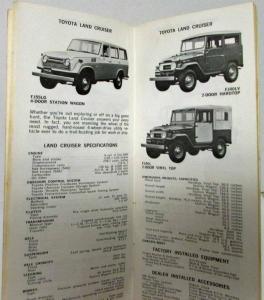 1972 Toyota Dealer List with Models Specs and Accessories - Summer