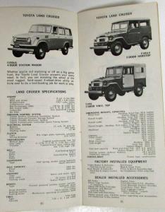 1972 Toyota Dealer List with Models Specs and Accessories - Summer