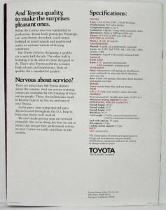 1972 Toyota Carina You Are in for a Few Surprises Sales Brochure