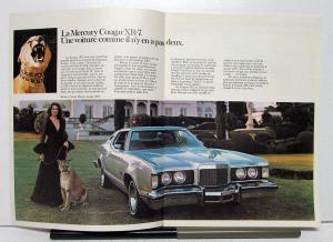 1975 Mercury Cougar Canadian Sales Brochure & Specifications In French Text