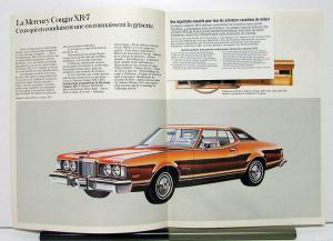 1975 Mercury Cougar Canadian Sales Brochure & Specifications In French Text