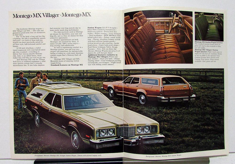 Marquis Bobcat Villager Montego 1976 Mercury Station Wagon Car Sales Brochure 