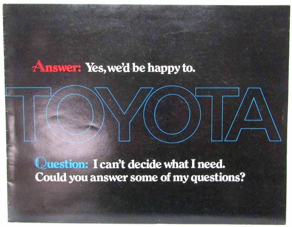 1973 Toyota Full Line Answer to Your Question Sales Brochure