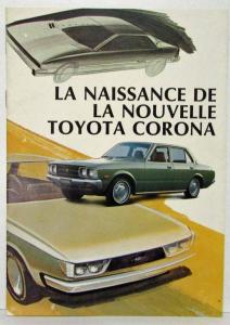 1974 Toyota Corona Sales Brochure - French Text