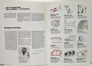 1974 Toyota Corolla Braces Alone is Not Enough Sales Brochure - Danish Text