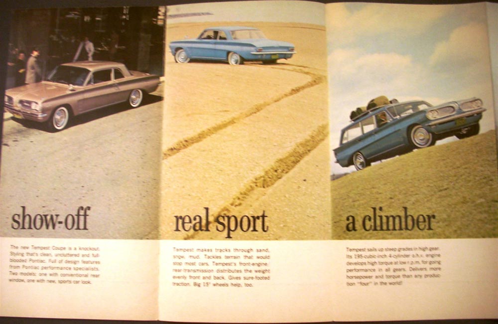 1961 Pontiac Tempest Coupe & Station Wagon Sales Folder Original