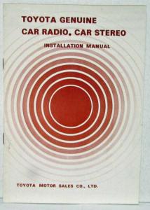 1970-1975 Toyota Car Radio and Stereo Installation Manual