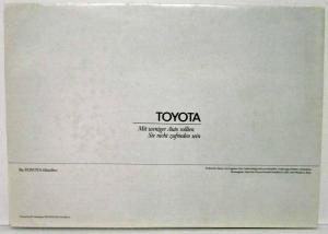 1975 Toyota Full Line Passenger Cars Sales Folder Poster for German Market