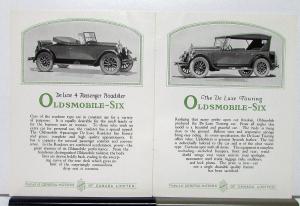 1925 Oldsmobile Six Canadian Sales Brochure & Specifications