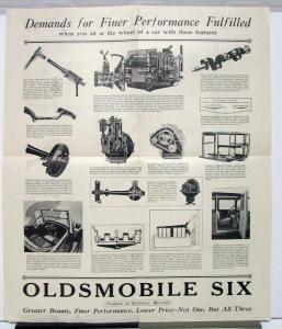 1925 Oldsmobile Six Mechanical Features Canadian Sales Folder & Specifications