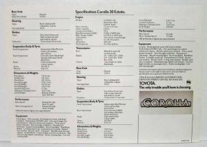 1975 Toyota The New Corolla 30 Sales Folder for UK Market