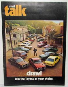 1975 Toyota Small Talk Draw Win a Toyota Sales Brochure Mailer