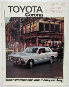 1975 Toyota Corona See How Much Car Your Money Can Buy Sales Brochure