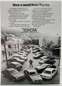 1975 Toyota Small Car Bargain Hunters Guide by Road and Track Magazine