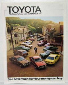 1975 Toyota We Have What You Want Full Line Sales Folder Brochure Original