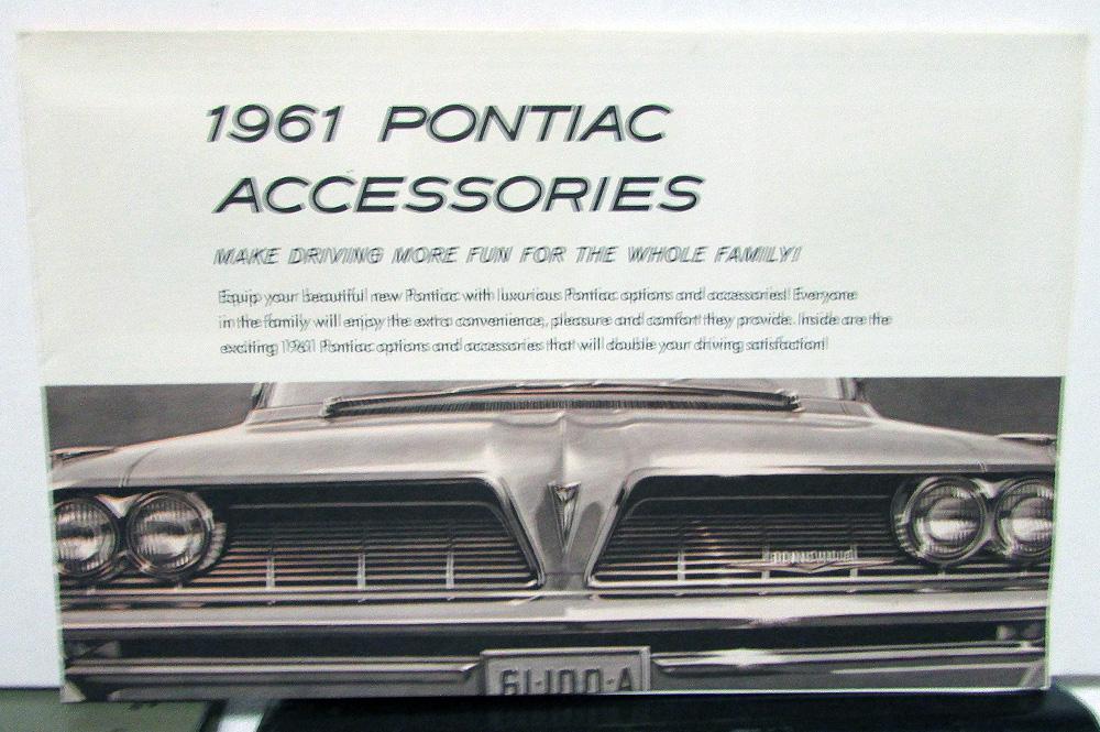 1961 Pontiac Accessories Folder Brochure Group Packages Air Conditioning Radio