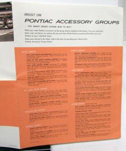 1961 Pontiac Accessories Folder Brochure Group Packages Air Conditioning Radio