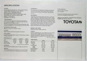 1975-1976 Toyota 2000 Range Sales Folder - UK Market