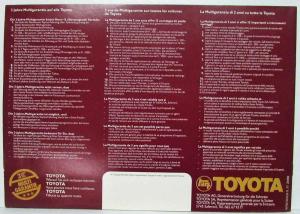 1978 Toyota Carina 1600 Sales Brochure - Swiss Market