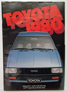 1980 Toyota Full Line Passenger Car Sales Brochure - Swiss Market