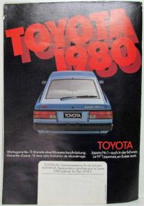 1980 Toyota Full Line Passenger Car Sales Brochure - Swiss Market