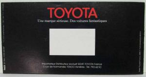 1981 Toyota Full Line Sales Brochure - French Market