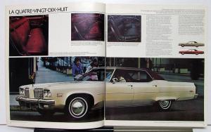 1974 Oldsmobile Toronado 98 Delta 88 Royal Cruiser Canadian Brochure French Text