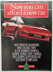 1984 Toyota You Can Afford a New Car Olympic Drive Sales Folder - Australian Mkt