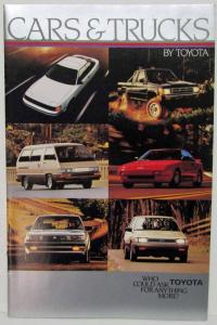 1986 Toyota Cars & Trucks Sales Brochure Celica MR2 Corolla Camry 4Runner