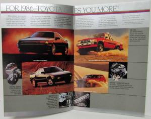 1986 Toyota Cars & Trucks Sales Brochure Celica MR2 Corolla Camry 4Runner