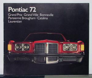 1972 Pontiac Bonneville Prix Catalina Laurentian Canadian Brochure French Text