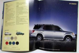 2004 Toyota SUV Truck & Car Sales Brochure Sequoia RAV4 Corolla Echo Matrix MR2